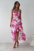 Madrid Ruffle Floral Maxi Dress | Pink image