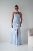 Marcel Strapless Chiffon Maxi Dress | Blue image