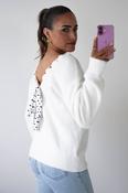 Maria Ribbon Tie Knit Jumper | White image