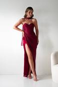 Marielle Glowing Chiffon Strapless Maxi Dress | Burgundy image