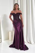 Marsela Lace Bodice Gown | Eggplant