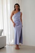 Meera Soft Matte Satin Midaxi Dress | Periwinkle Blue image