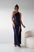 Meteora Soft Satin Maxi Dress | Navy image