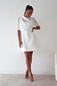 Millie Structured Chiffon Cape Mini Dress | White image
