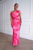Molly Floral Mesh Bodycon Maxi Dress | Pink image