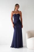 Nicola Strapless Glitter Gown | Navy