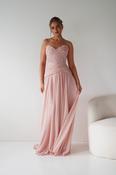 Nicolette Strapless Chiffon Maxi Gown | Blush image
