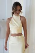 Pamela Satin Top | Yellow image