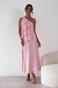 Peaches Asymmetric Ruffle Maxi Dress | Pink image