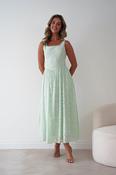 Petal Skater Cotton Maxi Dress | Mint image
