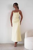 Rafiki Satin Panelled Maxi Dress | Yellow image
