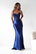 Raya Embellished Corset Gown | Navy