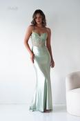 Raya Embellished Corset Gown | Sage Green image