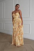 Rebecca Floral Tiered Maxi Dress | Yellow image