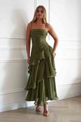 Renee Luminescent Ruffle Maxi Dress | Olive image