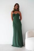 Robyn Strapless Chiffon Scarf Maxi Dress | Green image
