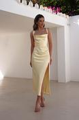 Salma Soft Matte Satin Midaxi Dress | Yellow image