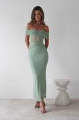 Shari Off The Shoulder Mesh Maxi | Sage image