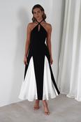 Silvana Halterneck Panel Maxi Dress | Black/White image