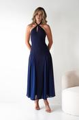 Silvana Halterneck Panel Maxi Dress | Navy
