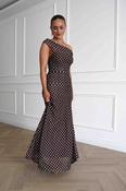 Simone Mesh Polka Dot Maxi Dress | Brown image
