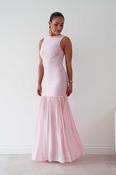 Skye Textured Pleated Hem Midi Dress | Blush Pink image