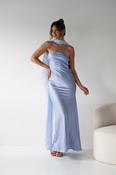 Soho Strapless Satin Maxi Dress | Dusty Blue image