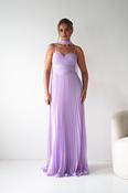Sonia Pleated Scarf detail Maxi Dress | Lavendar image