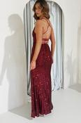 Sorella Bodycon Sequin Gown | Dark Red image
