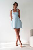 Spencer Halterneck Tweed Mini Dress | Blue image