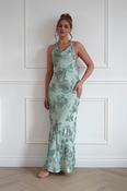 Sutton Floral Textured Maxi Dress | Green image