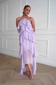 Tala Ruffle Tiered Halterneck Maxi Dress | Lilac image