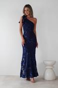 Thelma Floral Textured Maxi Dress | Navy