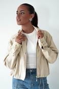 Trinity Buttoned Denim Jacket | Cream image