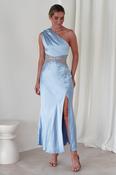 Valentina Soft Satin Maxi Dress | Blue image