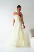Vasanti Pleated Strapless Maxi Dress | Yellow image