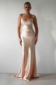 Venice Strapless Bodycon Gown | Light Gold image
