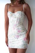 Vesper Floral Sequin Mini Dress | Pink Print image