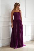 Victoria Dropped Peplum Maxi Dress | Plum image