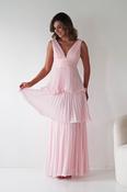Vina Tiered Pleated Layered Maxi Dress | Blush Pink