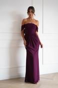 Willow Bardot Draped Maxi Dress | Wine image