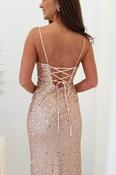 Wren Rose Gold Beaded Gown | Rose Gold image