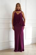 Zendaya Pleated Chiffon Overlay Maxi Dress | Plum image