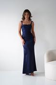 Addison Sqaure Neck Satin Maxi Dress | Navy image