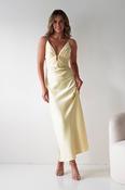 Adley Soft Satin Maxi Dress | Yellow image
