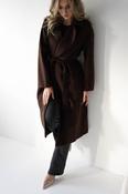 Alicia Belted Wool Coat | Dark Brown