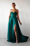 Bella Luxe Aline Satin Gown | Emerald image