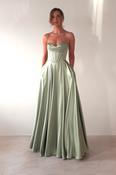 Bella Luxe Aline Satin Gown | Sage image