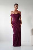 Berkley Draped Mesh Corset Maxi Gown | Mulberry
