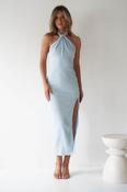 Bernice Ribbed Midaxi Dress | Light Blue image